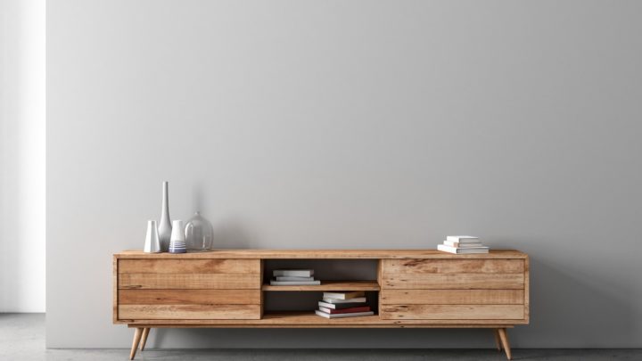 natural wood console table