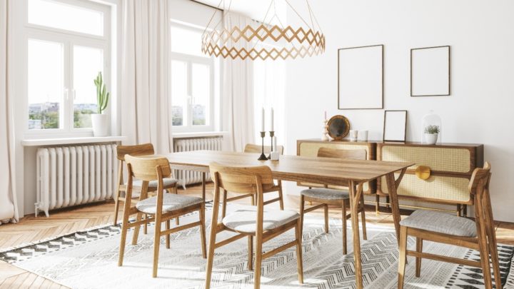 natural wood dining table