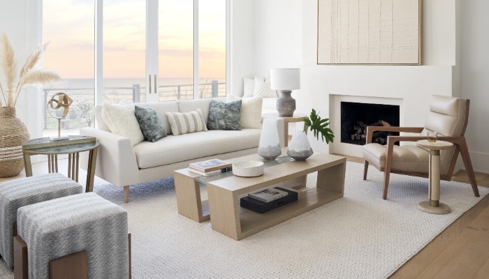 Living room furniture bought from Woodbridge Interiors in San Diego, CA