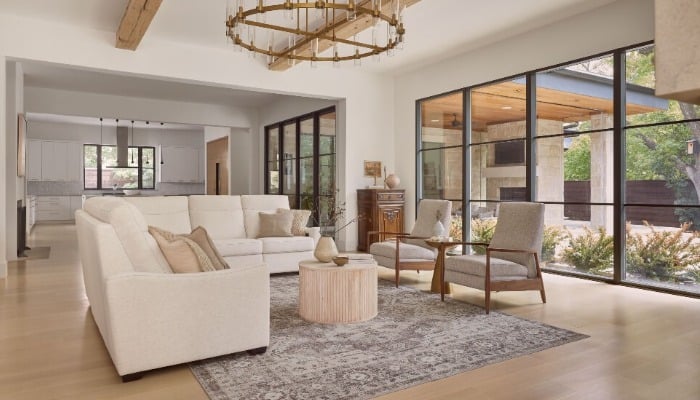 Living room furniture bought from the Woodbridge Interiors in San Marcos, CA