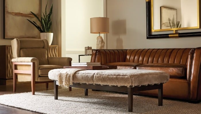 A comfortable brown sofa set for the living room is available at Woodbridge Interiors in Arizona.