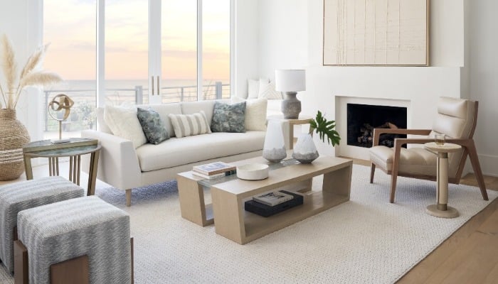 Living room furniture bought from Woodbridge Interiors in San Diego, CA